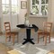 International Concepts 42 in. Solid Wood Dual Drop Leaf Dining Table with 2 Chairs in Black/Distressed Oak K46-42DPT-23-C42-2-2 - alternate 7